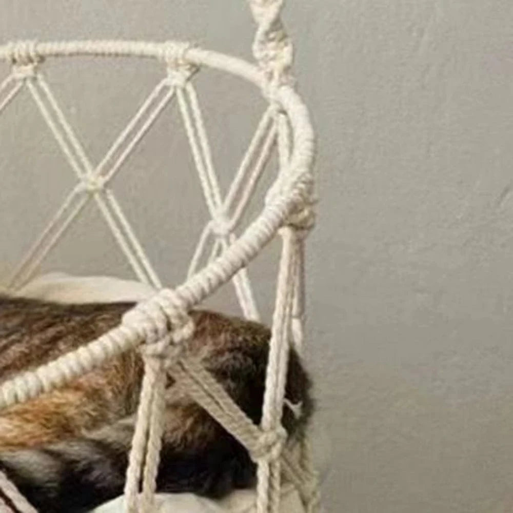 TechnuPet Cat Hammock Hand-Woven Boho Kitten Hammock
