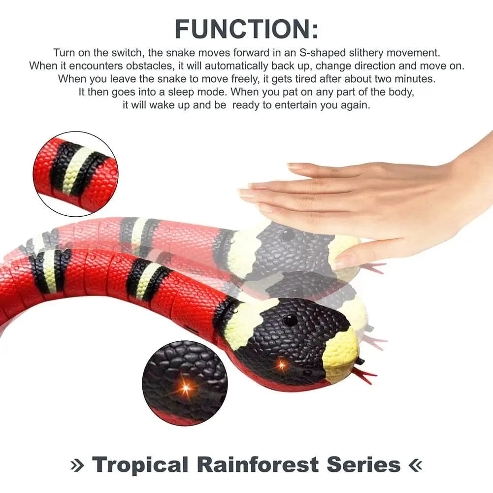 TechnuPet Smart Cat Toys Red and Black / Main Interactive Electric Snake Cat Toy