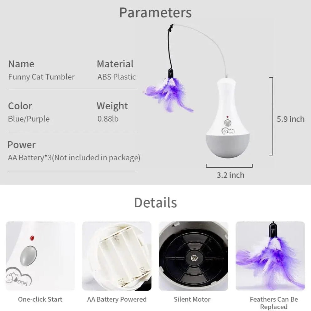 TechnuPet Cat Toys Interactive Feather Cat Toy Teaser