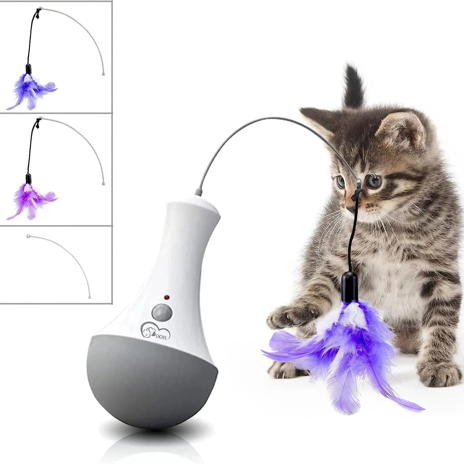 TechnuPet Cat Toys White / United Kingdom Interactive Feather Cat Toy Teaser