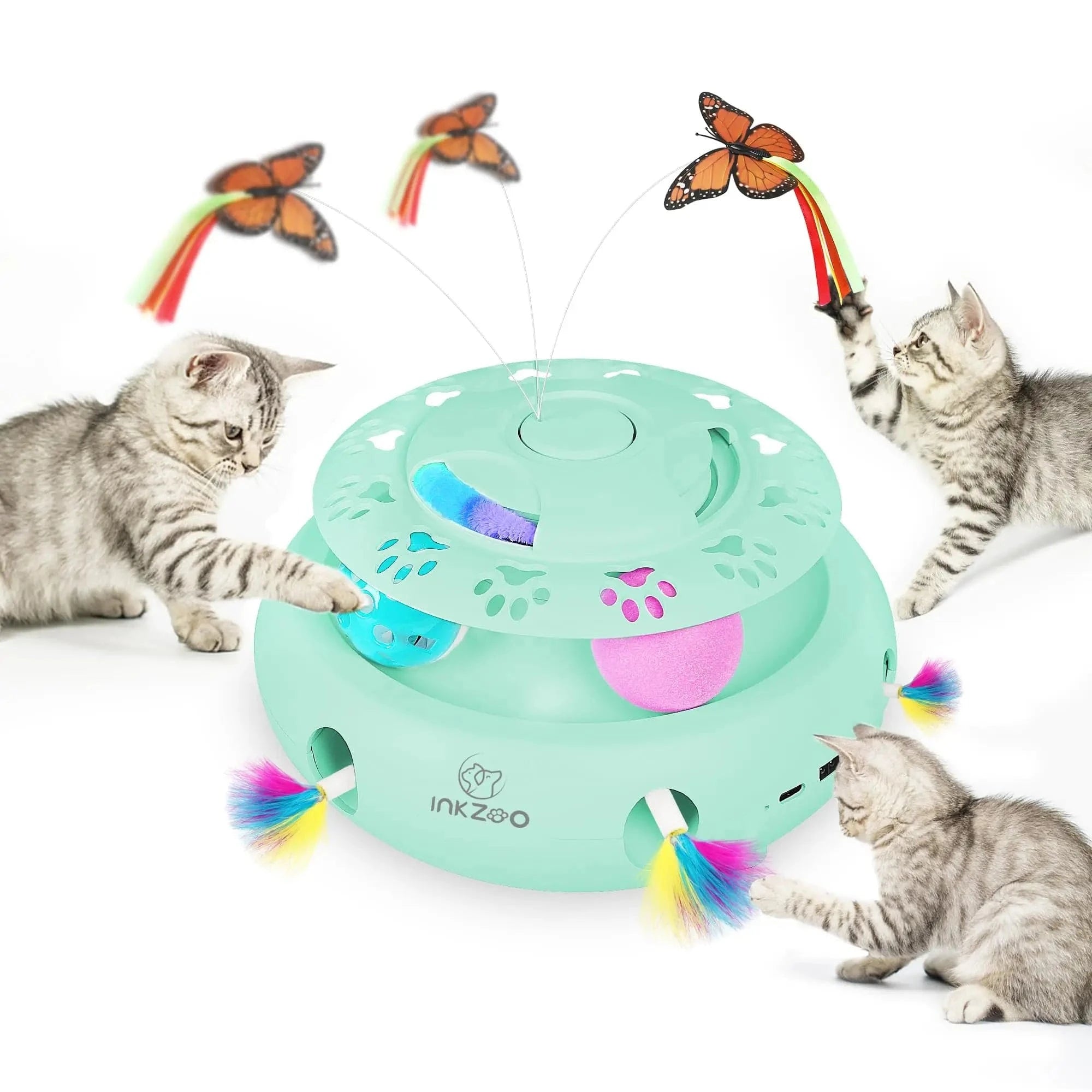TechnuPet Smart Cat Toys Upgrade-Green Interactive Whack-A-Mole Cat Toy