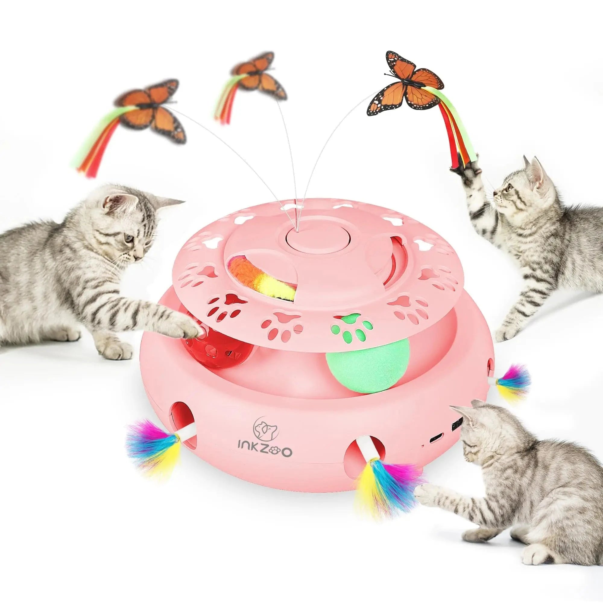 TechnuPet Smart Cat Toys Upgrade-Pink Interactive Whack-A-Mole Cat Toy