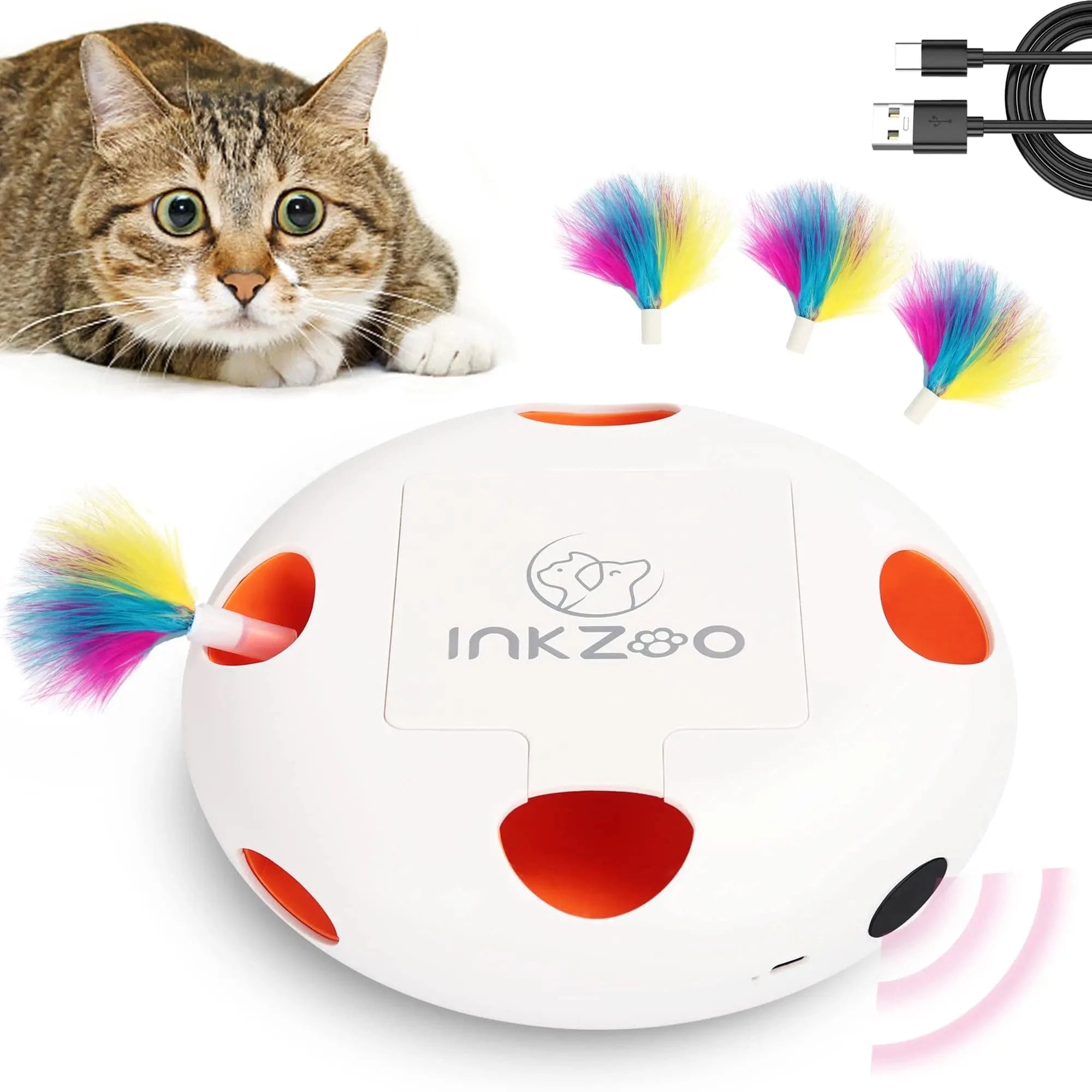 TechnuPet Smart Cat Toys White Interactive Whack-A-Mole Cat Toy