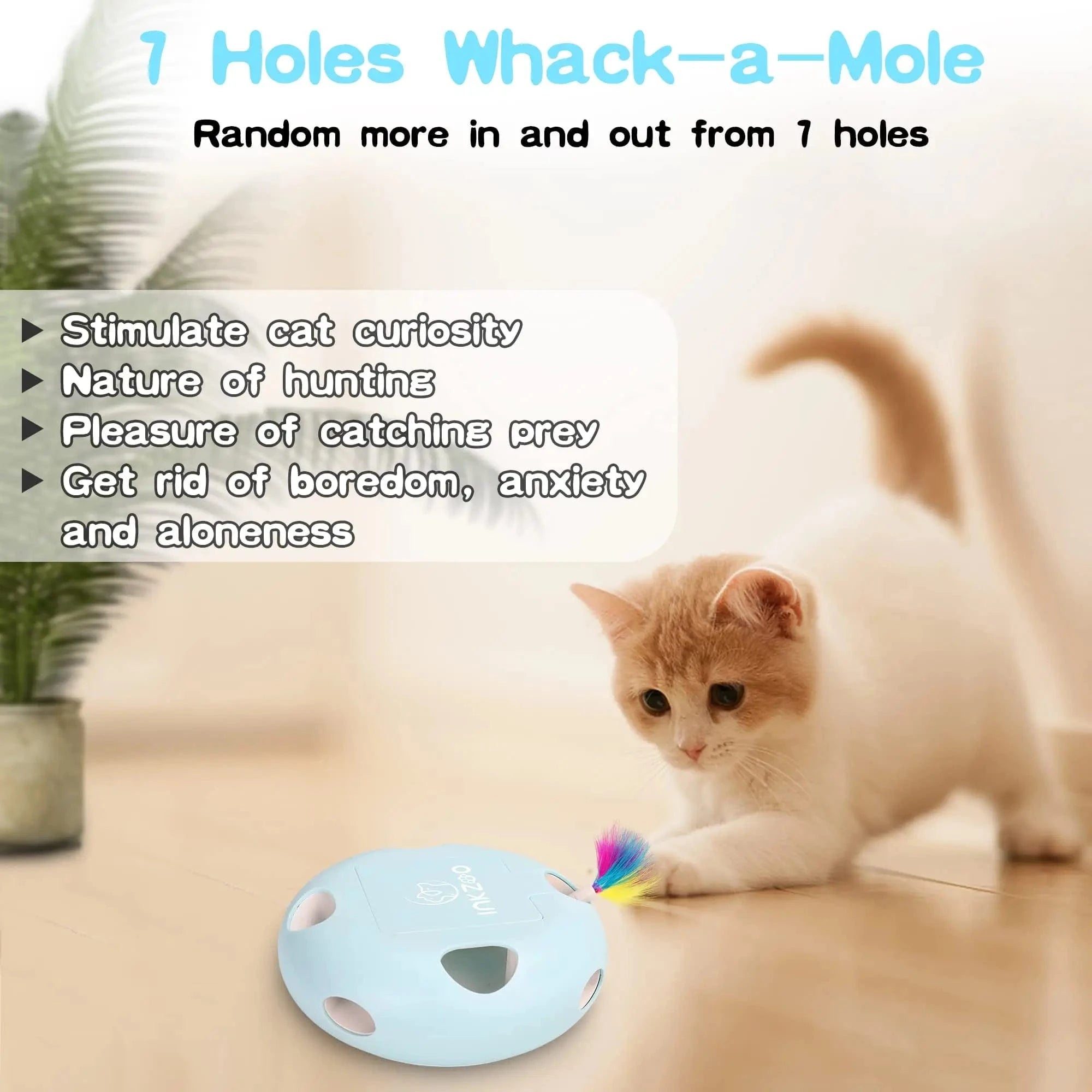 TechnuPet Smart Cat Toys Interactive Whack-A-Mole Cat Toy