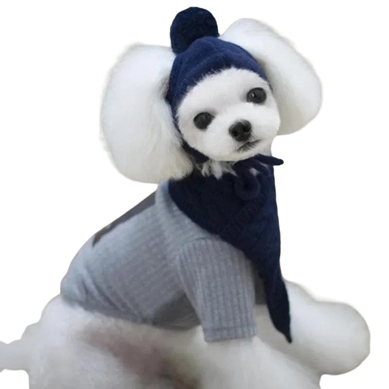 TechnuPet Dog Christmas Outfit Knitted Dog Winter Hat and Scarf Christmas Outfit