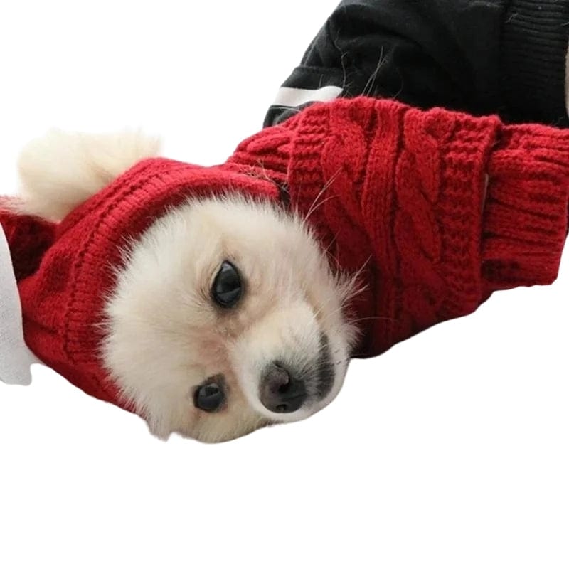 TechnuPet Dog Christmas Outfit Knitted Dog Winter Hat and Scarf Christmas Outfit