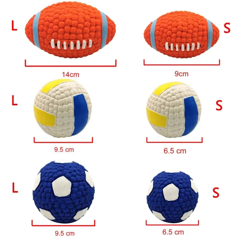 TechnuPet Dog Toys Latex Sports Ball Squeaky Dog Toy