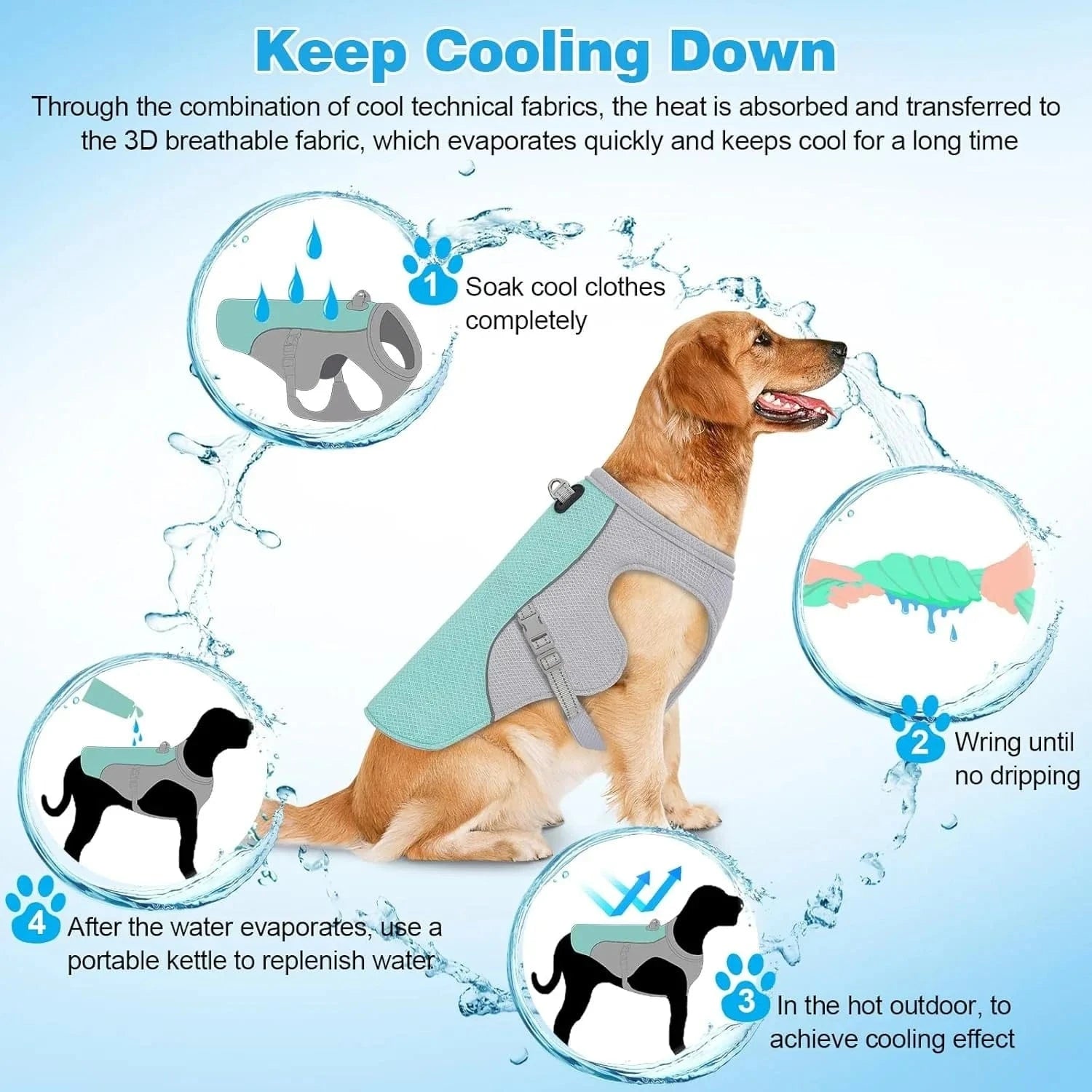 TechnuPet Dog Cooling Vest Lightweight Dog Cooling Vest