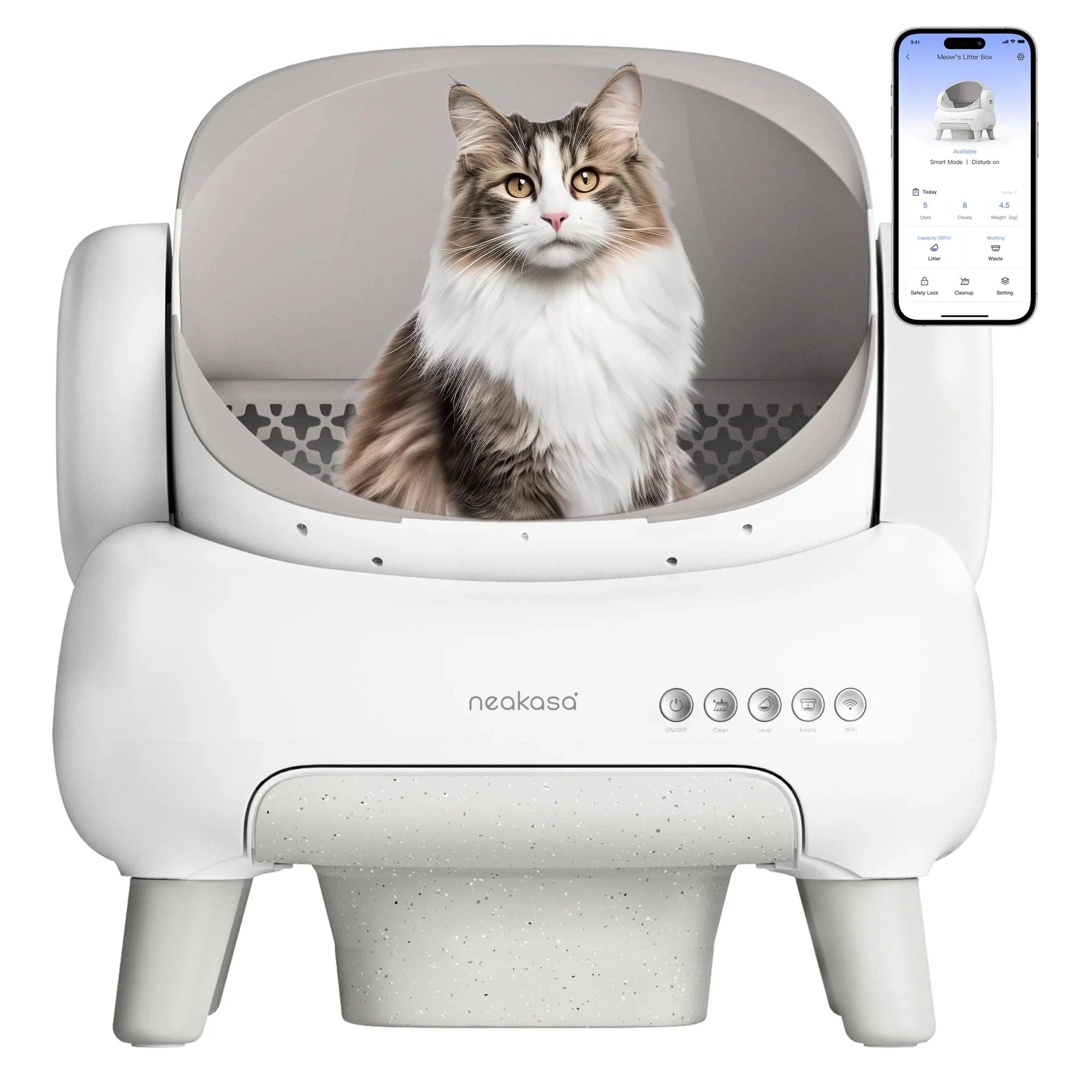 TechnuPet Smart Cat Litter WHITE / XXL / Germany Open-Top Self-Cleaning Litter Box