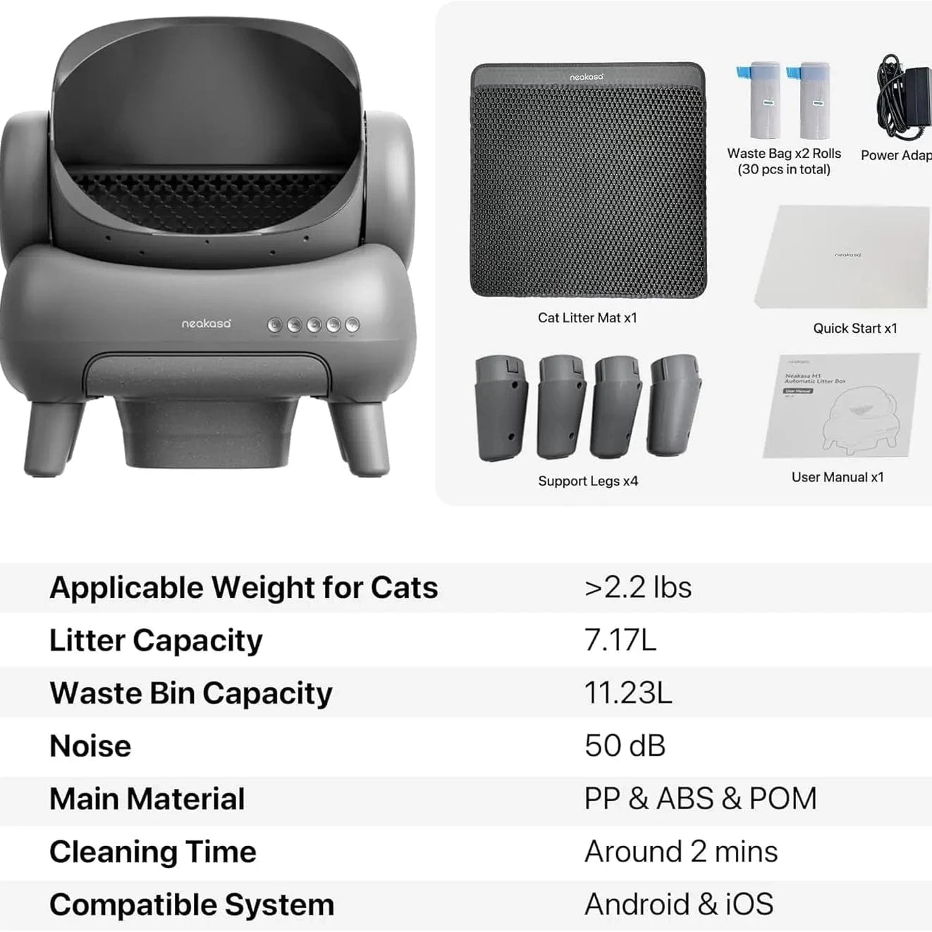 TechnuPet Smart Cat Litter Open-Top Self-Cleaning Litter Box