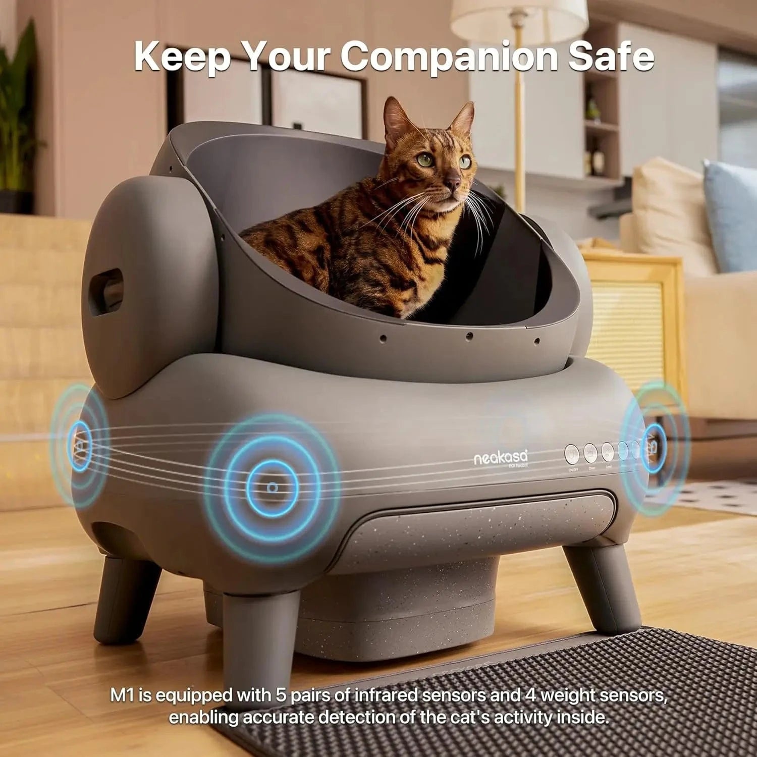 TechnuPet Smart Cat Litter Open-Top Self-Cleaning Litter Box
