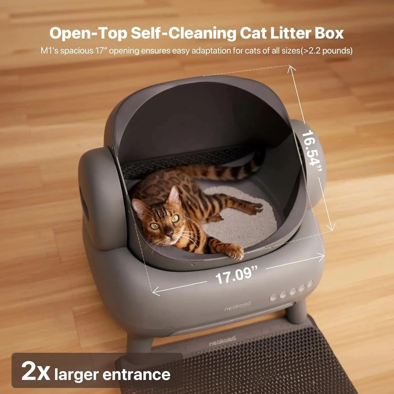 TechnuPet Smart Cat Litter Open-Top Self-Cleaning Litter Box
