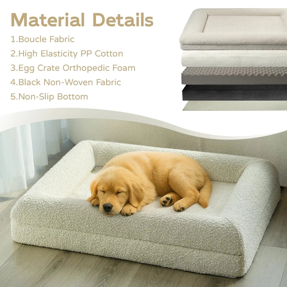 TechnuPet Dog Bed Orthopedic Memory Foam Dog Bed