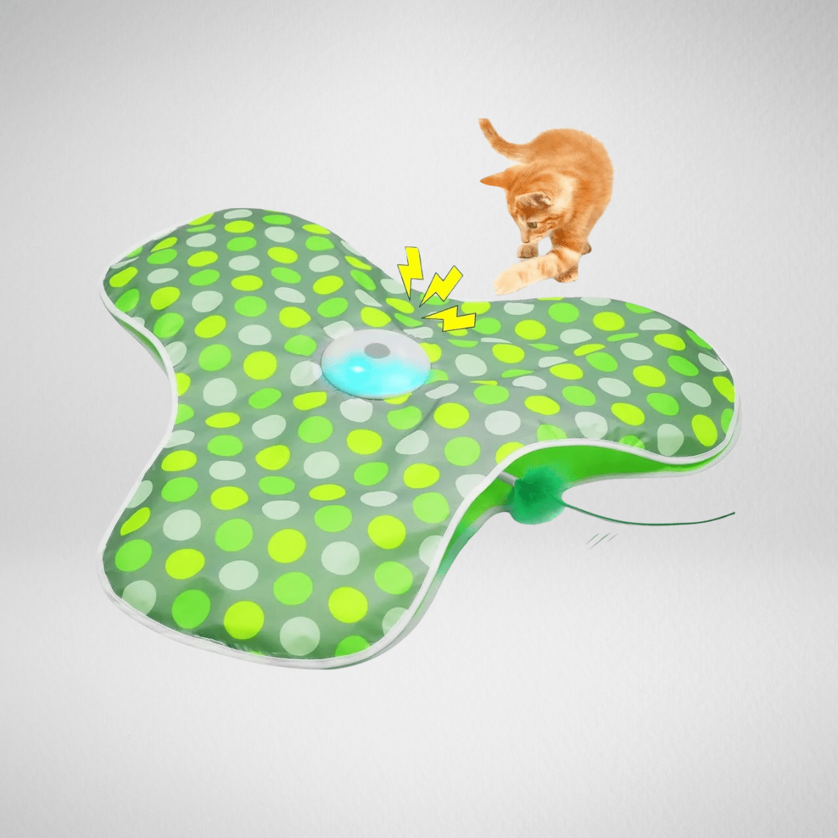 TechnuPet Smart Cat Toys green Rechargeable Interactive Cat Toy with Feather & Mouse