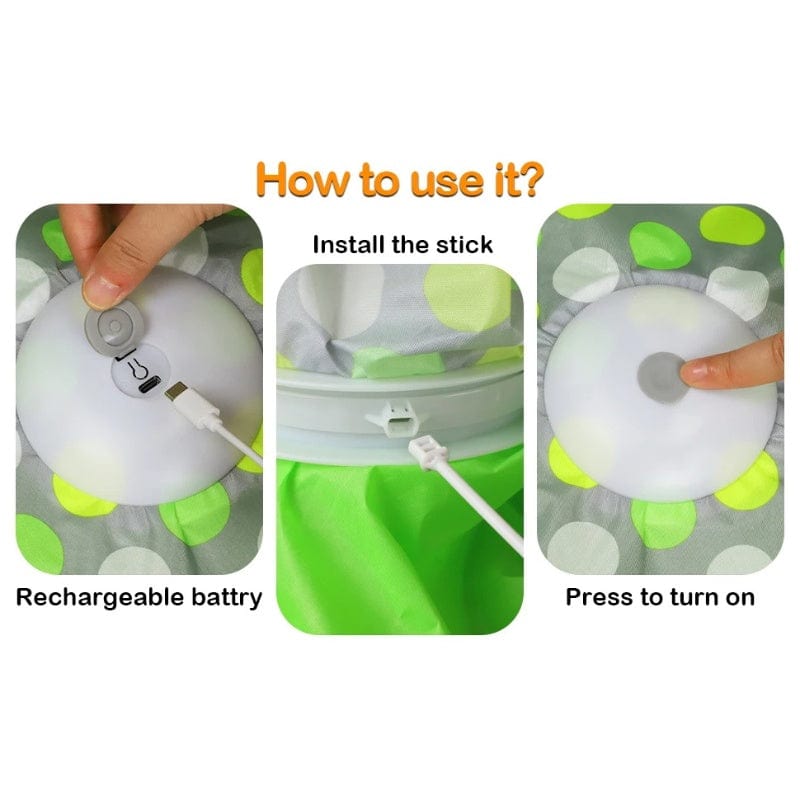 TechnuPet Smart Cat Toys green Rechargeable Interactive Cat Toy with Feather & Mouse