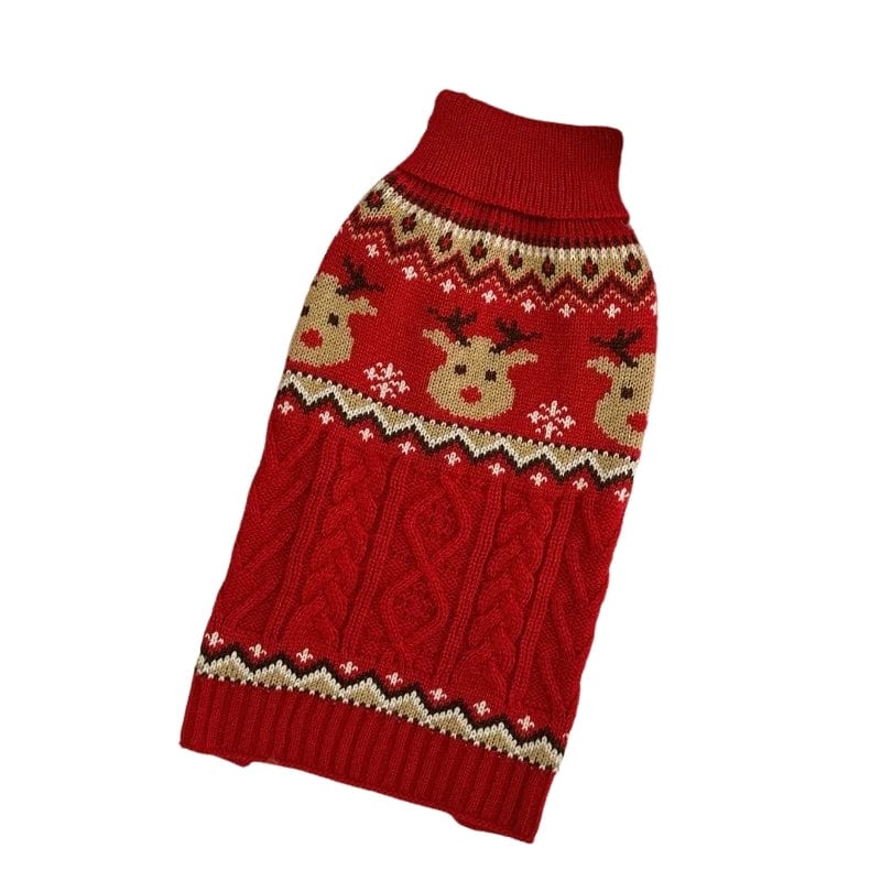 TechnuPet Dog Sweaters L Red Christmas Dog Sweater with Gingerbread Man Design