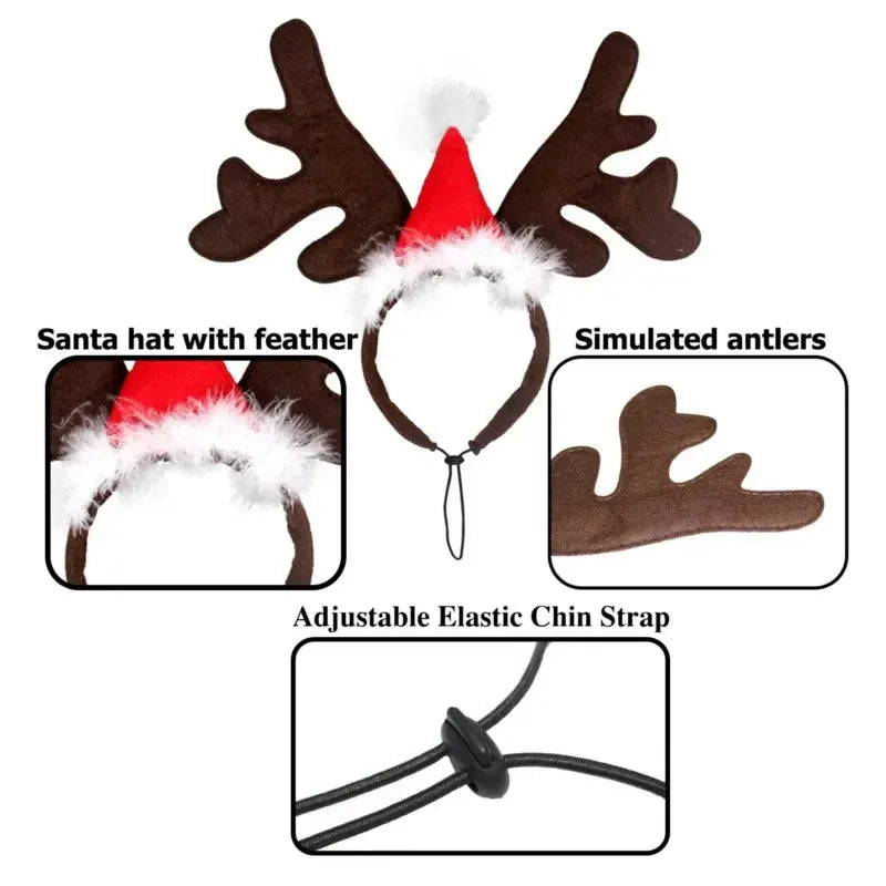 TechnuPet Pet Clothing Reindeer Antlers Christmas Dog Headband