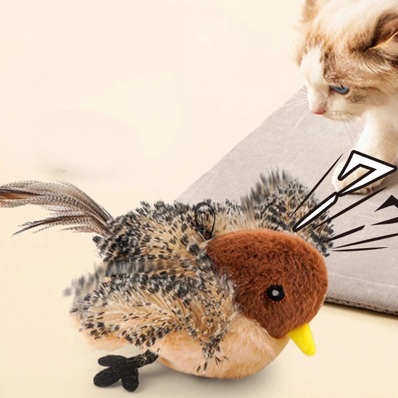 TechnuPet Smart Cat Toys Remote-Control Chirping Bird Cat Toy