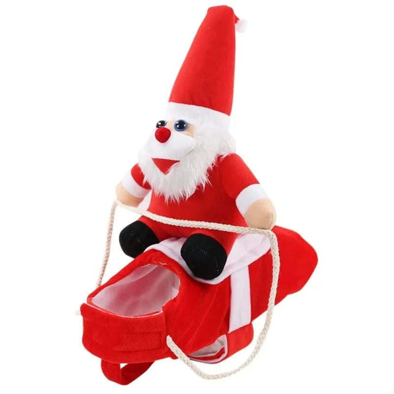 TechnuPet Dog Christmas Outfit As show / 2XL Riding Santa Claus Christmas Dog Outfit
