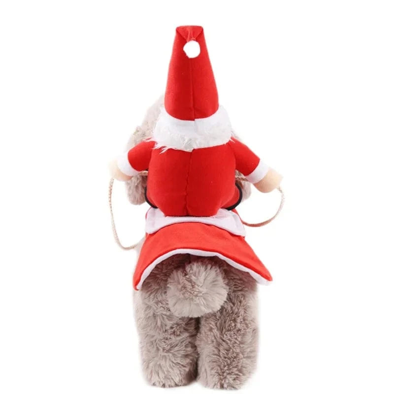 TechnuPet Dog Christmas Outfit Riding Santa Claus Christmas Dog Outfit