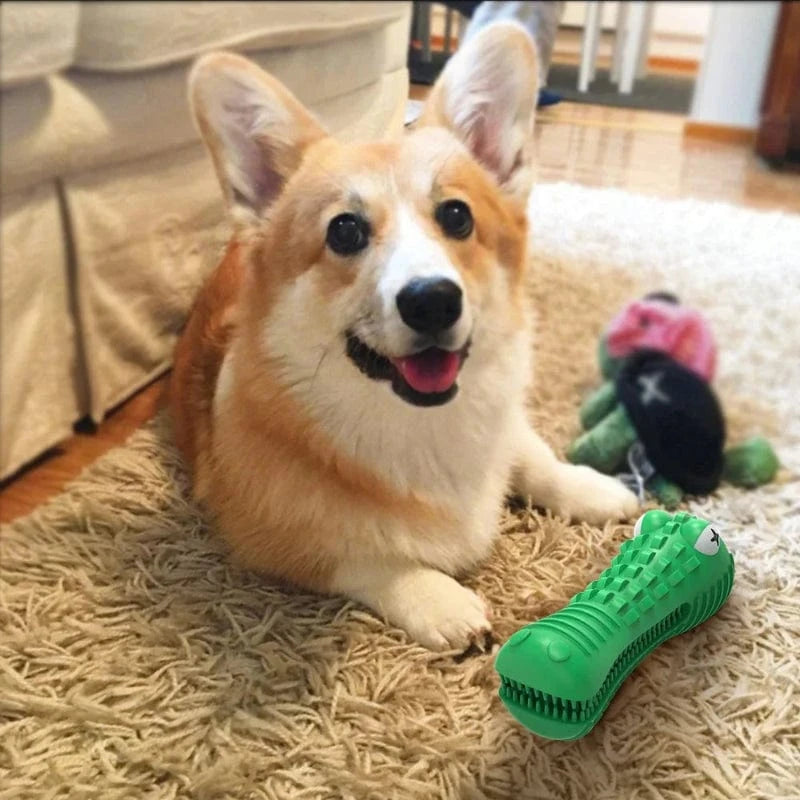 TechnuPet Dog Toys Green Rubber Chew Toy for Aggressive Chewers