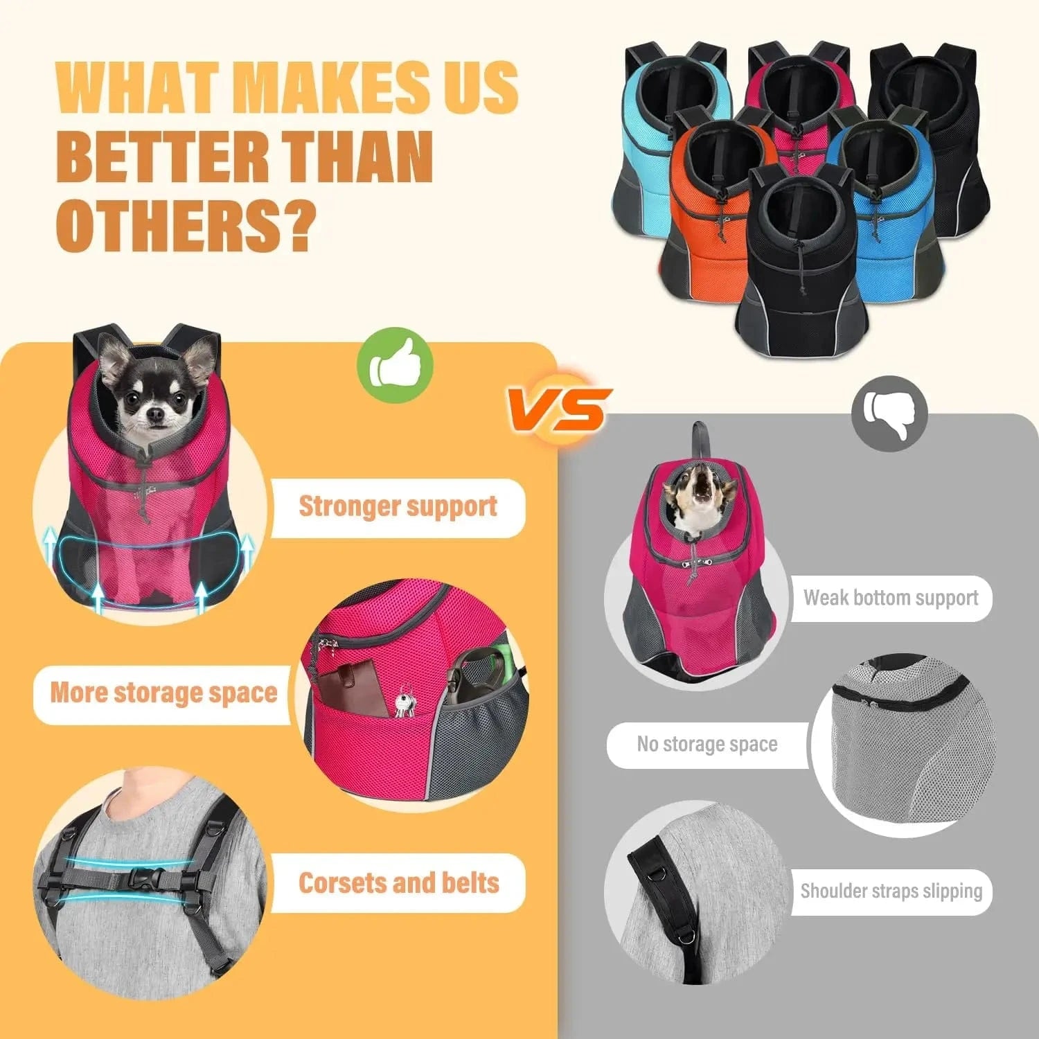 TechnuPet Pet Backpack Small Dog Carrier Backpack