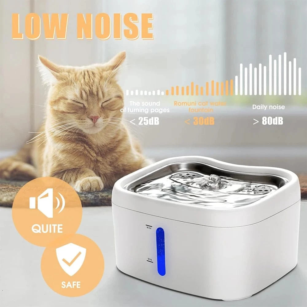 TechnuPet Smart Cat Water Fountain Smart Automatic Pet Water Fountain – 2.5L APP-Controlled