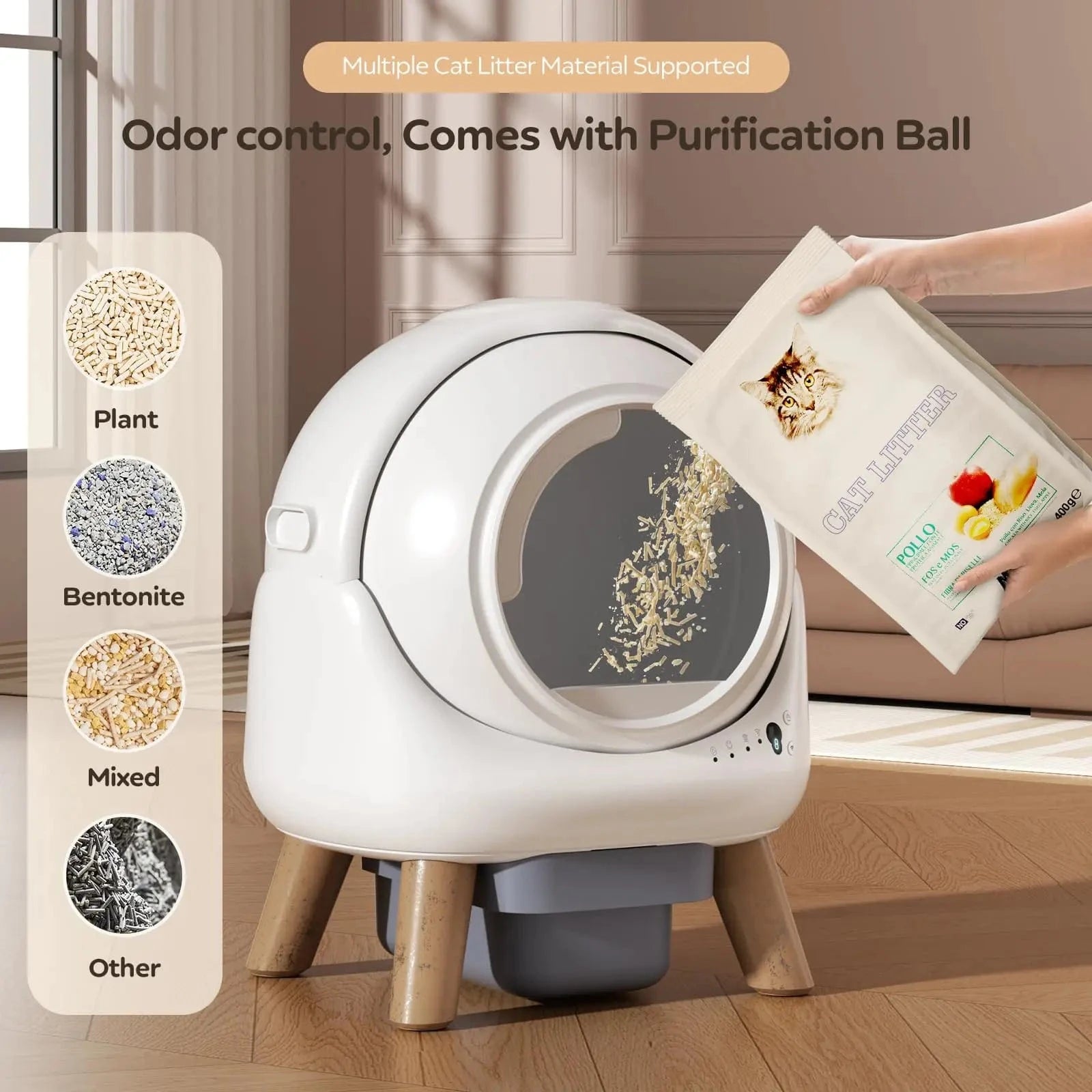 TechnuPet Smart Cat Litter Smart Self-Cleaning Cat Litter Box