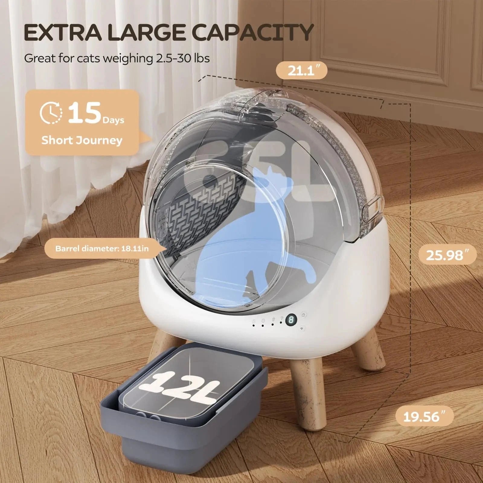 TechnuPet Smart Cat Litter Smart Self-Cleaning Cat Litter Box
