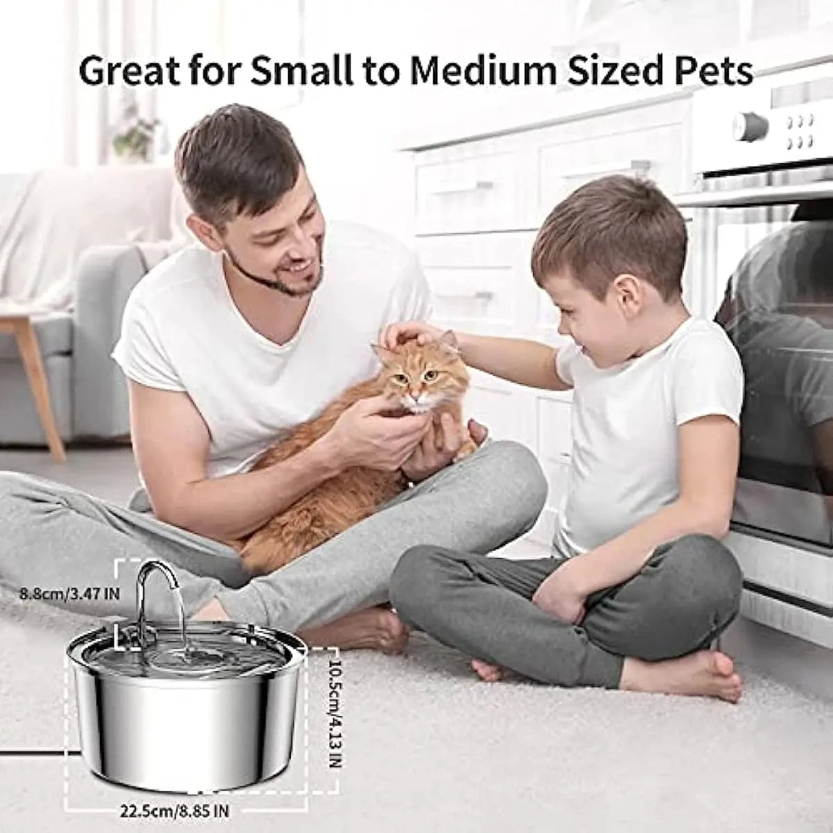 TechnuPet Dog Bowls Stainless Steel Cat Water Fountain