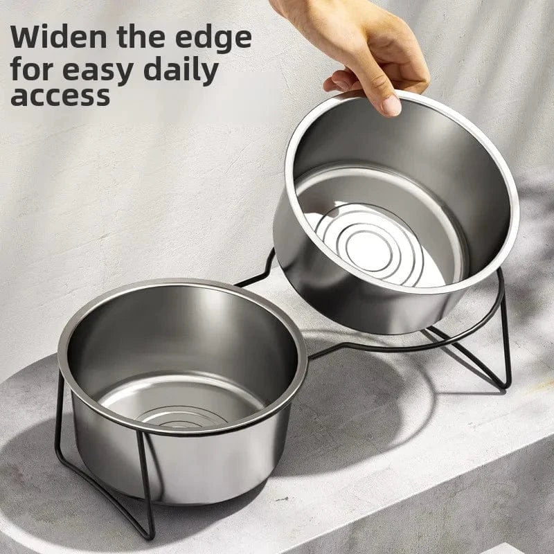 TechnuPet Dog Bowls Stainless Steel Slow Feeder Dog Bowl – Elevated Anti-Slip Stand