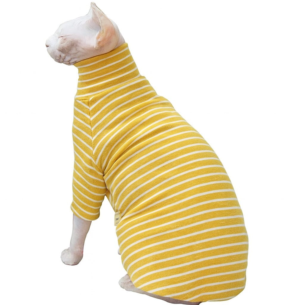 TechnuPet Cat Sweaters Striped 4-Leg Cotton Coat