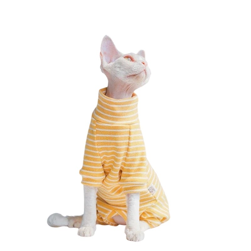 TechnuPet Cat Sweaters Striped 4-Leg Cotton Coat