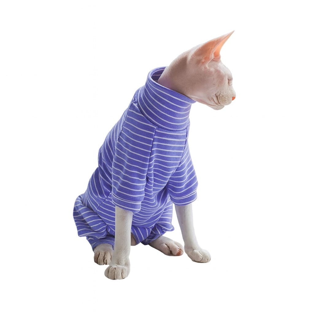 TechnuPet Cat Sweaters Striped 4-Leg Cotton Coat