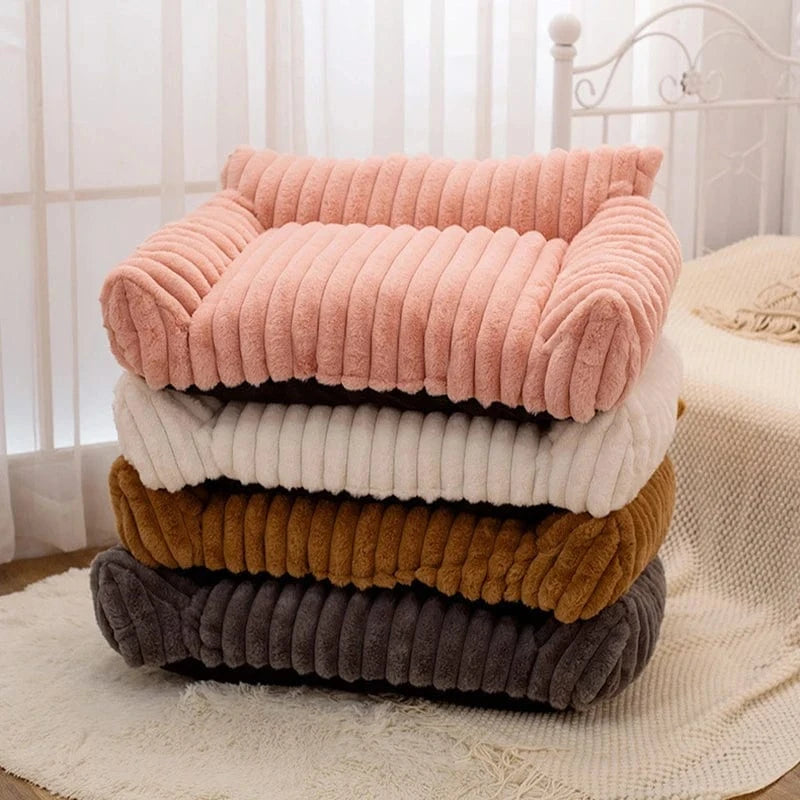 TechnuPet Cat Bed Striped Plush Cat Bed