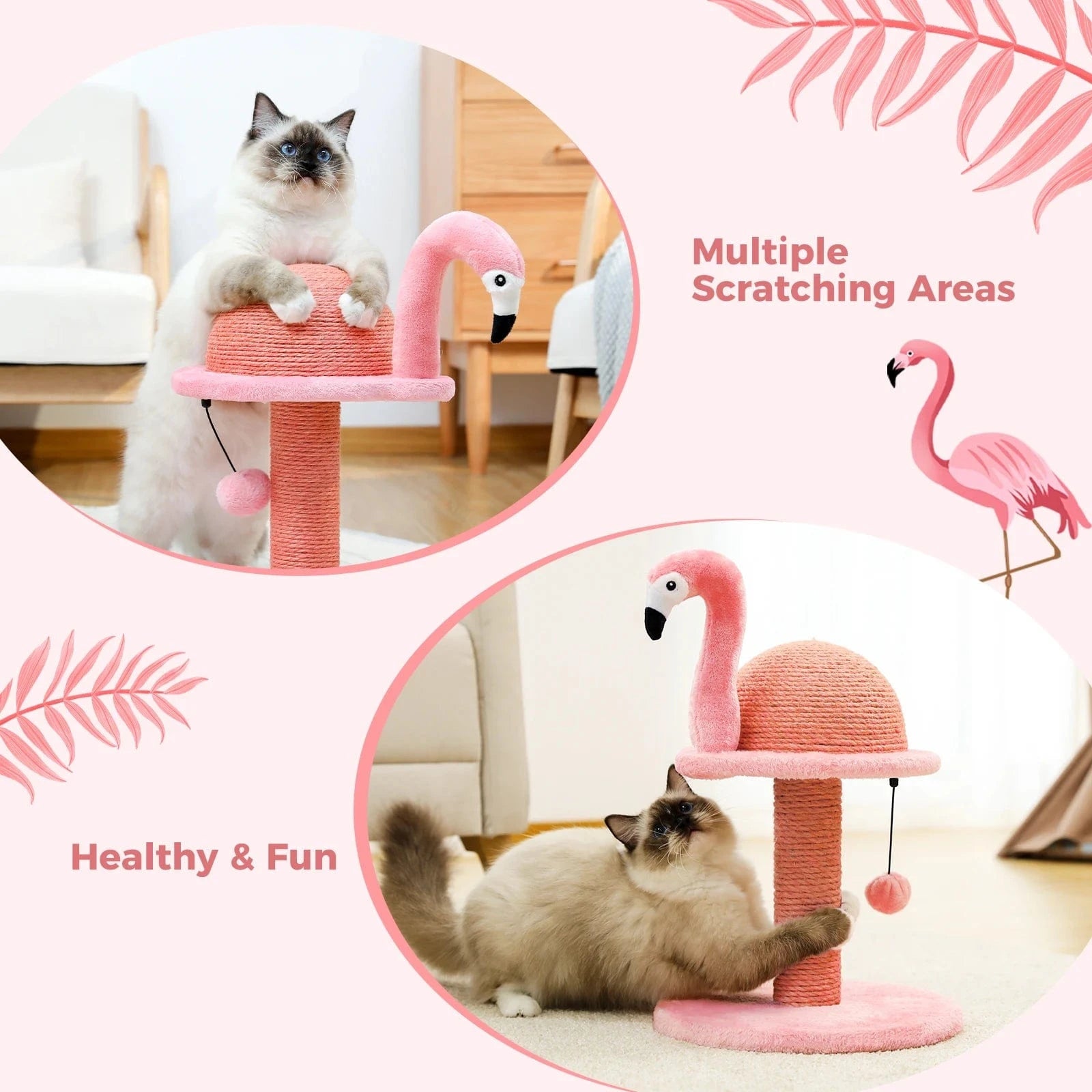 TechnuPet Cat Scratching Post Tall Cat Scratching Post with Spring Ball