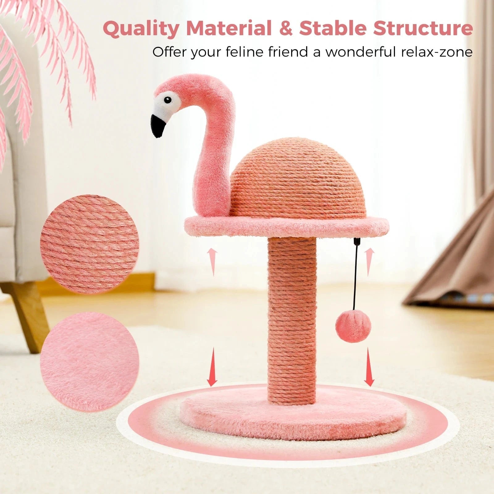 TechnuPet Cat Scratching Post Tall Cat Scratching Post with Spring Ball