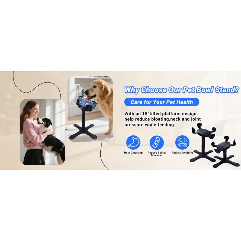 TechnuPet Raised Dog Bowls Tilted Elevated Dog Bowls