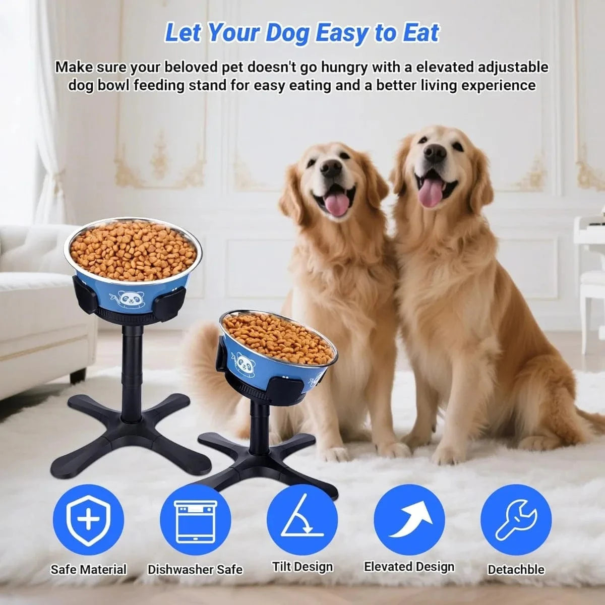 TechnuPet Raised Dog Bowls Tilted Elevated Dog Bowls