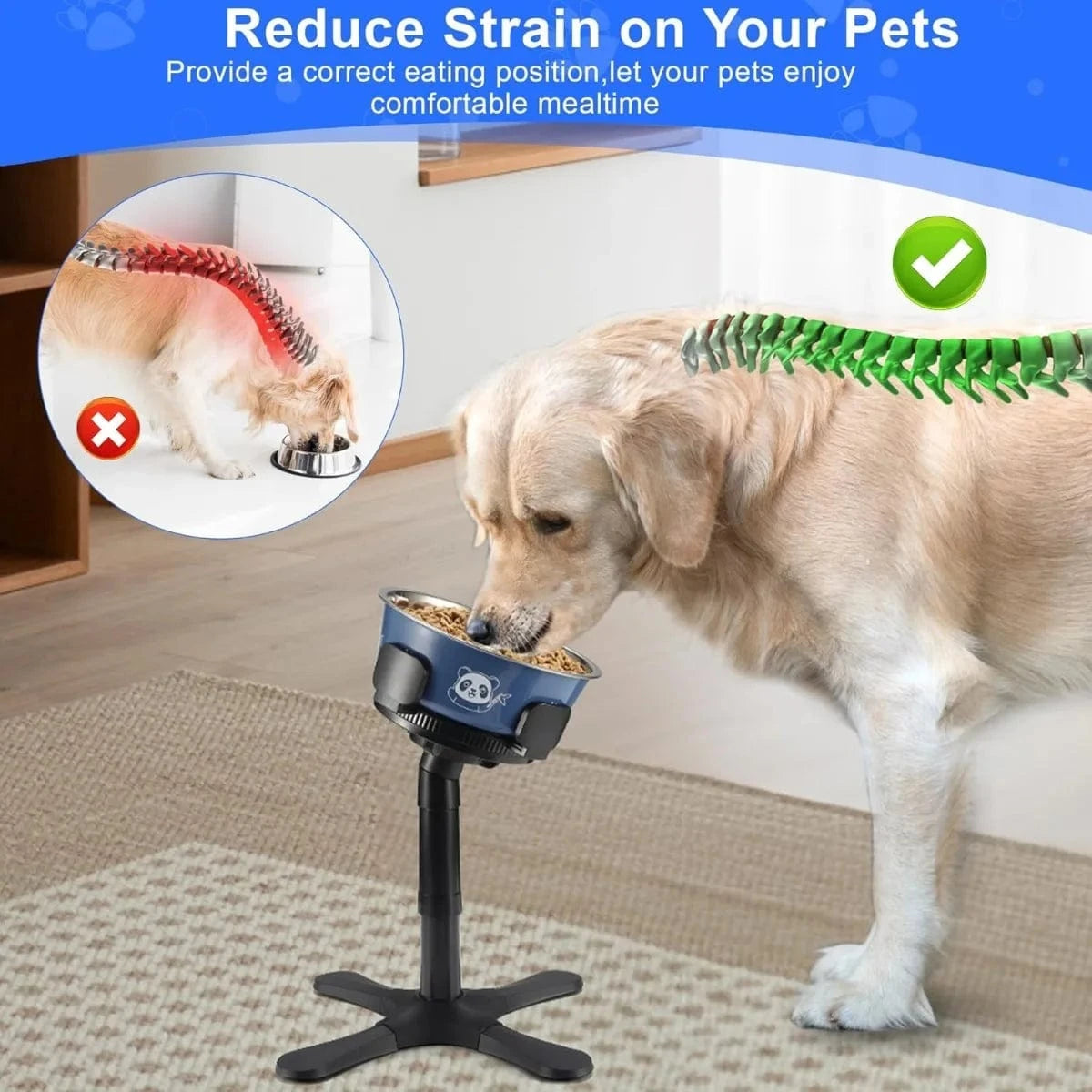 TechnuPet Raised Dog Bowls Tilted Elevated Dog Bowls