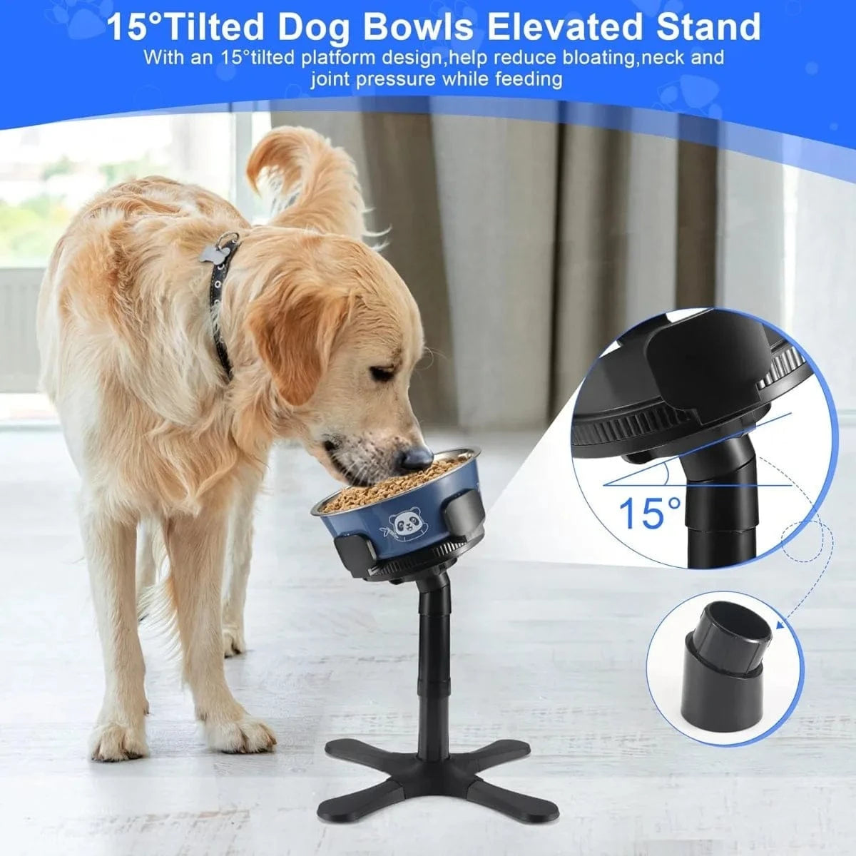 TechnuPet Raised Dog Bowls Tilted Elevated Dog Bowls