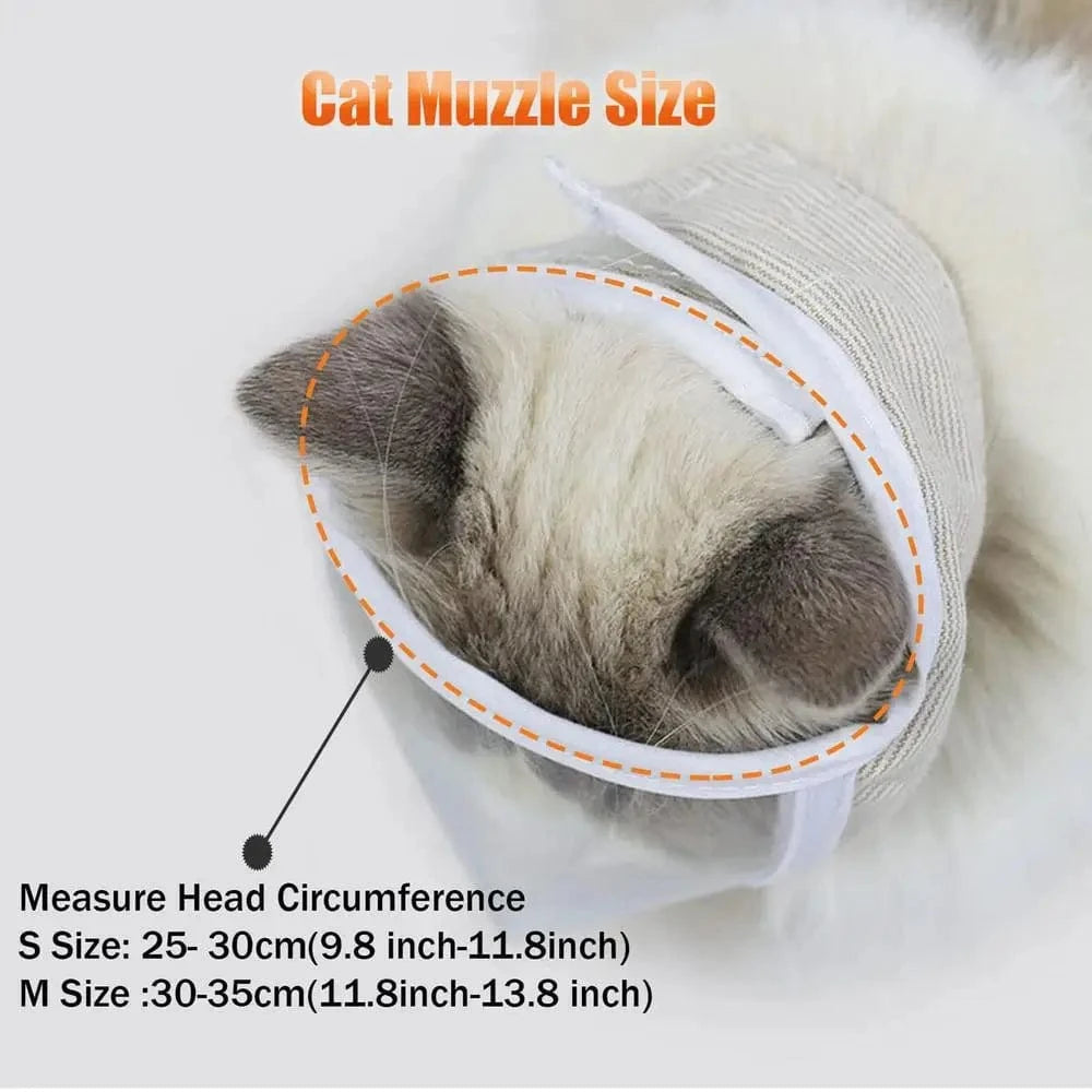 TechnuPet Cat Nail Care Transparent Cat Muzzle – Anti-Bite Face Guard for Nail Trimming