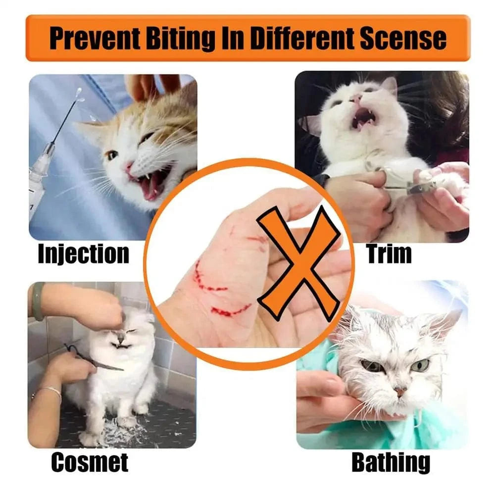 TechnuPet Cat Nail Care Transparent Cat Muzzle – Anti-Bite Face Guard for Nail Trimming