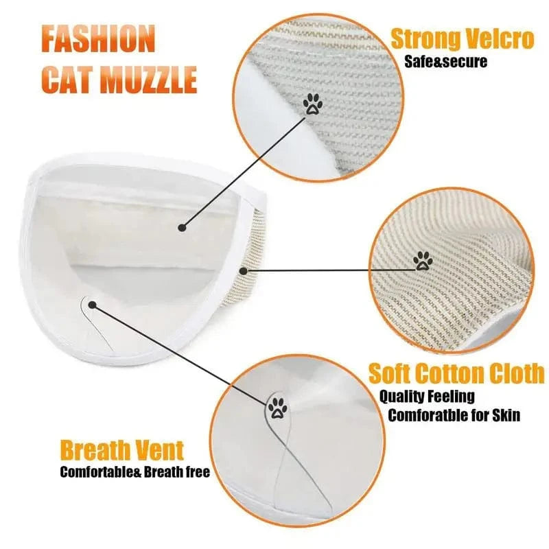TechnuPet Cat Nail Care Transparent Cat Muzzle – Anti-Bite Face Guard for Nail Trimming