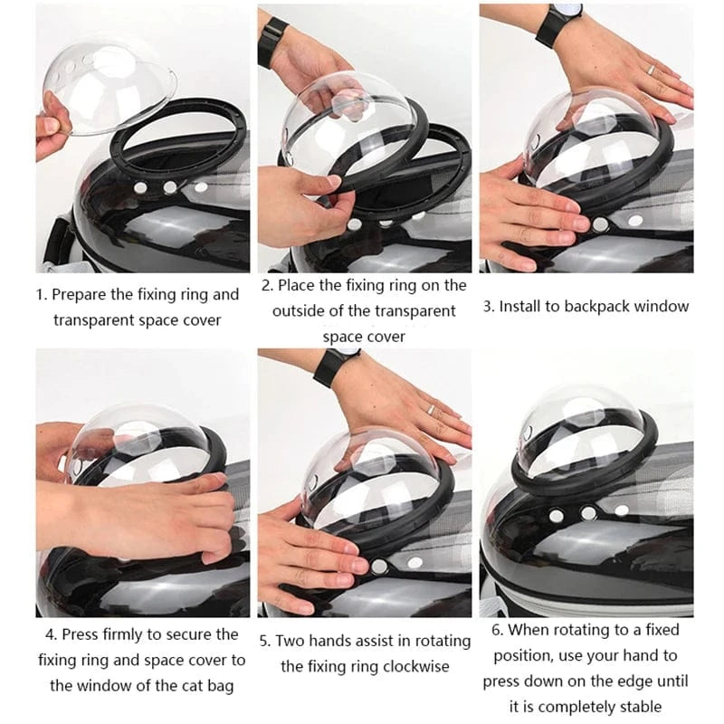 TechnuPet Pet Backpack Transparent Space Capsule Pet Backpack