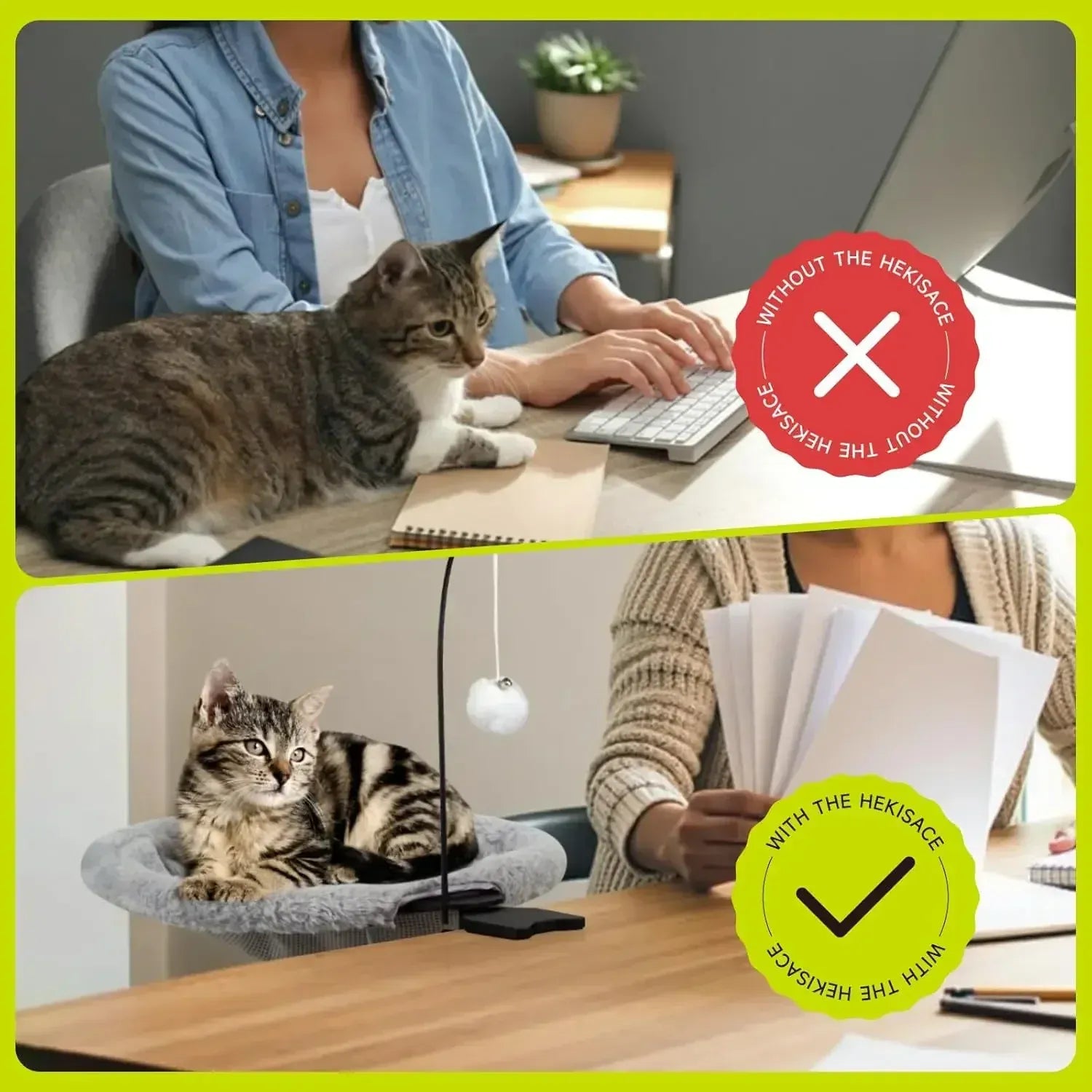 TechnuPet Cat Hammock Under Desk Cat Hammock Bed