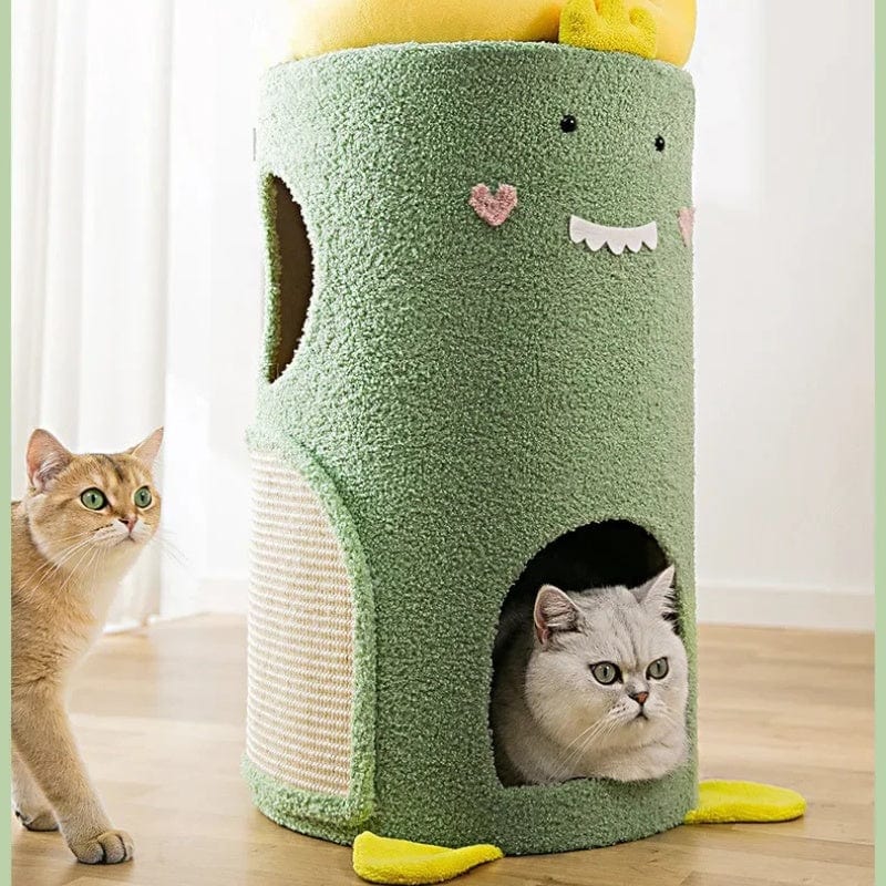 TechnuPet Cat Scratching Post Velvet Cat Climbing Scratching Post
