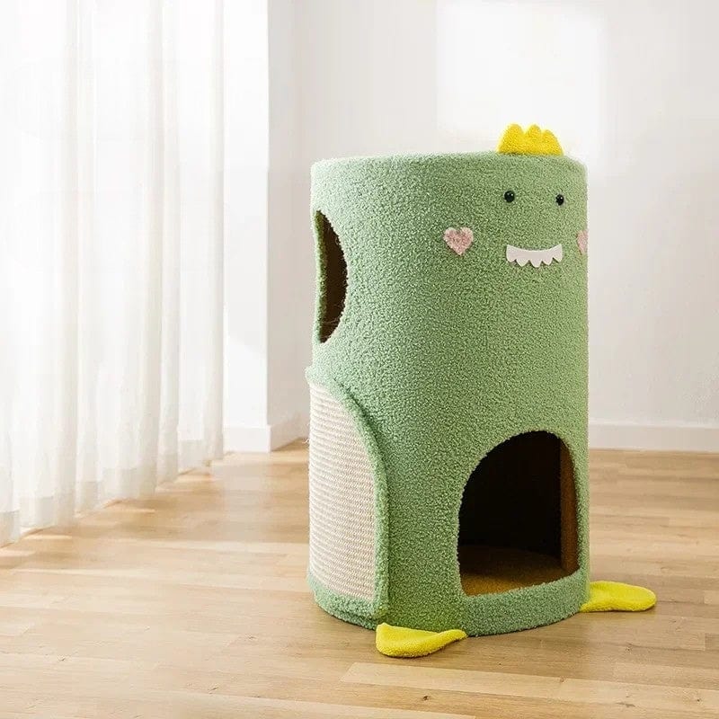 TechnuPet Cat Scratching Post green B Velvet Cat Climbing Scratching Post