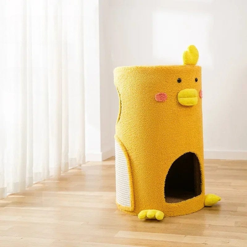 TechnuPet Cat Scratching Post B YELLOW Velvet Cat Climbing Scratching Post