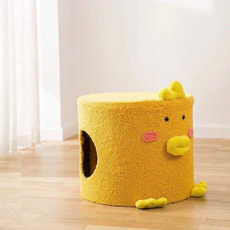 TechnuPet Cat Scratching Post A YELLOW Velvet Cat Climbing Scratching Post